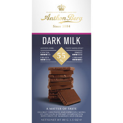 Продуктови Категории Шоколади Anthon Berg Черен и млечен шоколад 55%  80 гр